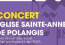 Concert à Ste Anne le 16 avril à 17h